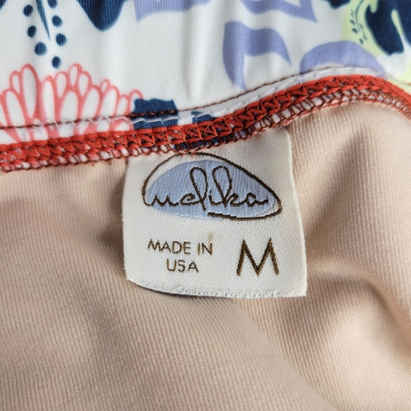 Melika Rust Orange Bikini Swim Bottoms  Size Medium White Black Waistband - Picture 6 of 8